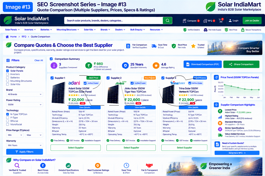 Solar Quote Comparison Dashboard